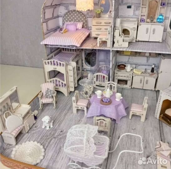 Кукольный домик чемодан, мебель, для лол, барби