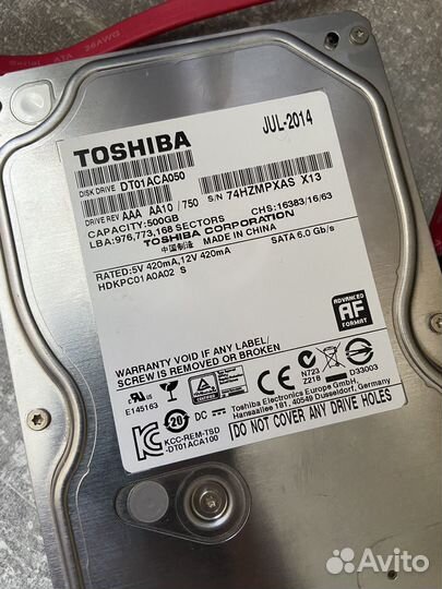 Жесткий диск toshiba 500 гб