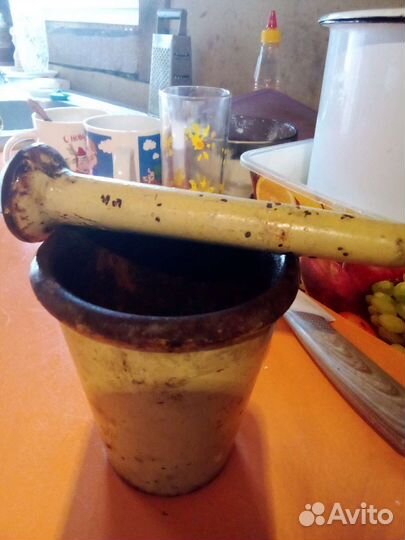 Ступка с пестиком СССР чугун