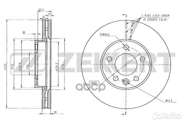 Диск торм. перед. VW Multivan V 03- Touareg 02