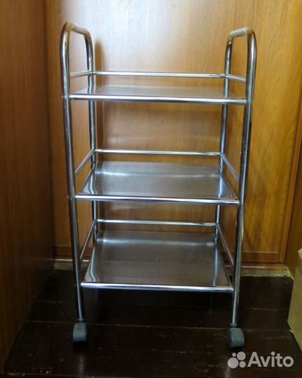 Тележка. Столик на колесиках.Стеллаж. Нержавейка
