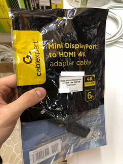 Шнур шт mini DisplayPort - шт hdmi 1.8м Cablexpert