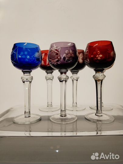 Цветной хрусталь рюмки фужеры бокалы