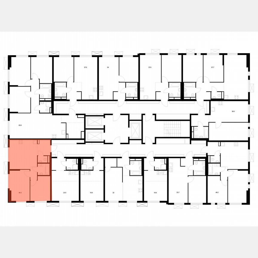 2-к. квартира, 49,3 м², 16/24 эт.