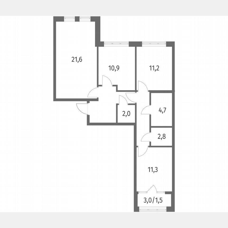 3-к. квартира, 78,8 м², 3/7 эт.