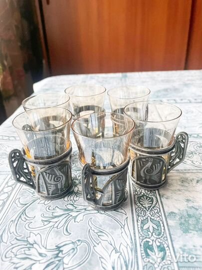 Стопки в подстаканниках СССР