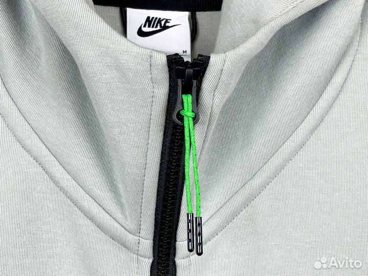 Кофта Nike Tech Fleece Light Grey Black Green