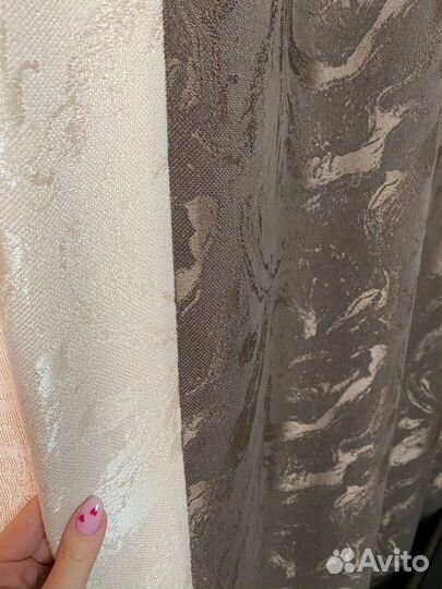 Шторы бежевые коричневые