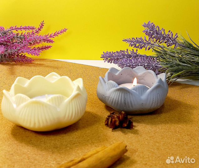 Силиконовая фoрма молд Подсвечник лотос