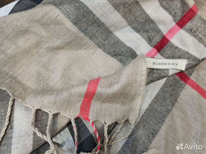 Пончо огромный палантин burberry хлопок италия