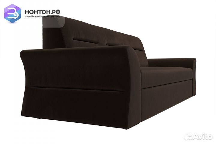 Диван дельфин Клайд микровельвет коричневый