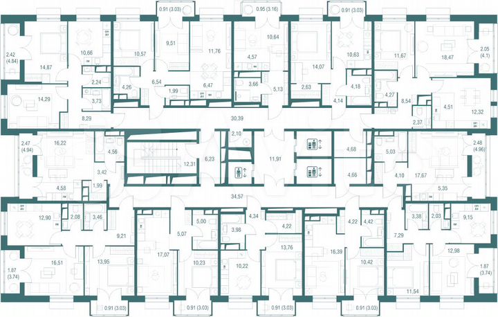 2-к. квартира, 56,5 м², 16/24 эт.