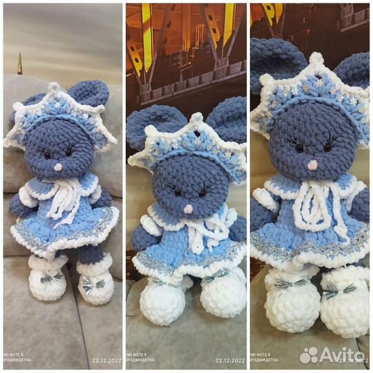 Мягкие игрушки. Зайка - Снегурочка