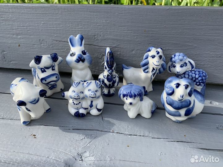 Животные фарфор гжель