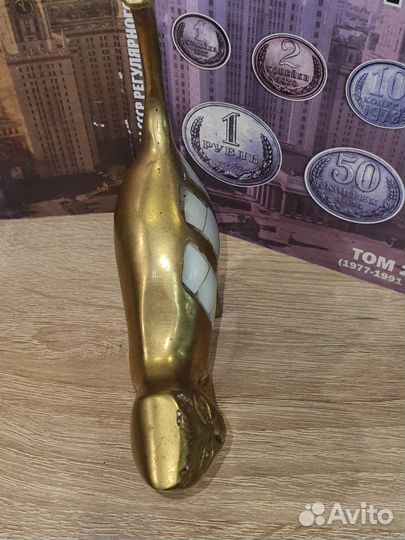 N2. Статуэтка Кот держатель для колец. Латунь стар