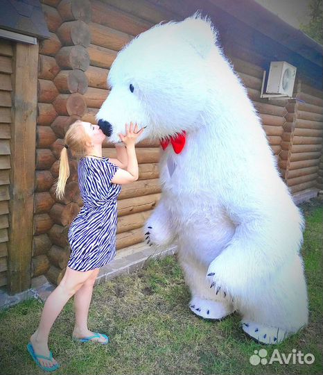 Аниматор Медведь поздравление Белый мишка