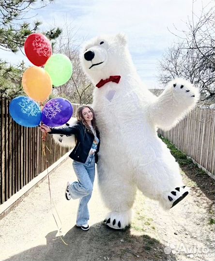 Мишка Белый пушистый гигант « бомбочка « и другие