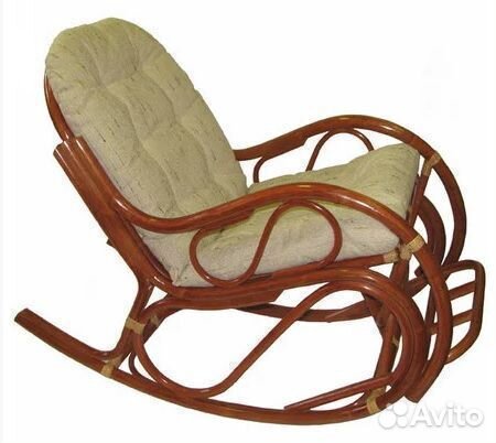 Кресло-качалка с подножкой (коньяк)