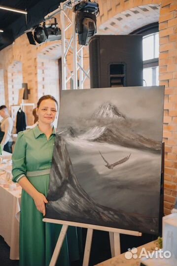 Картина маслом на холсте большая интерьерная Полет