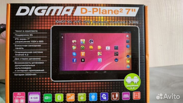 Планшет Digma Idxd 7 3G A9/1/8/GPS/3G Новый
