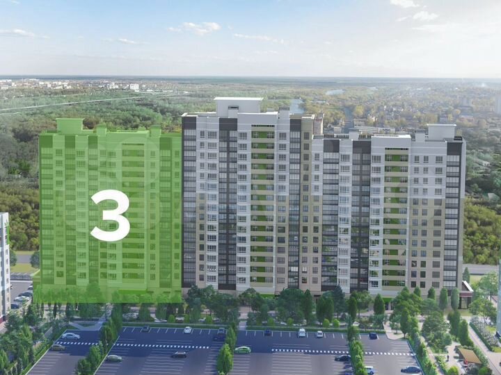 2-к. квартира, 68,4 м², 9/16 эт.