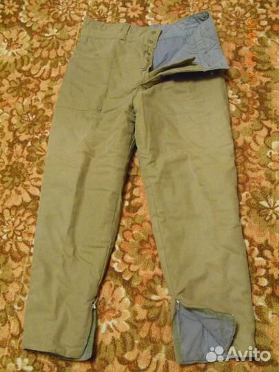 Новые ватные брюки военного образца цвета хаки