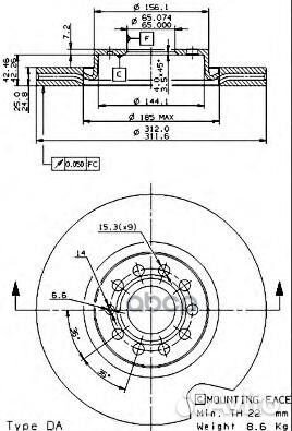 Диск тормозной VAG octavia/superb/yeti/golf 5/G