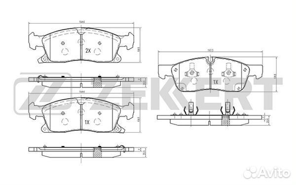 Колодки торм. диск. передн. Jeep Cherokee III 09- Cherokee IV 10
