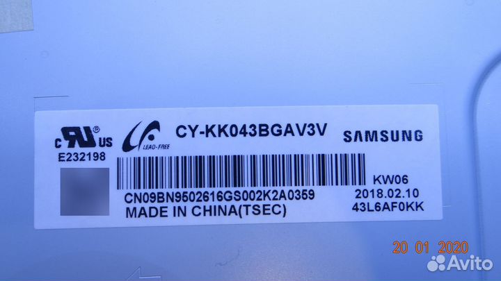 S K5.5/6.2K 43 SFL70 56LED REV3.0 170703 LM41-00503A