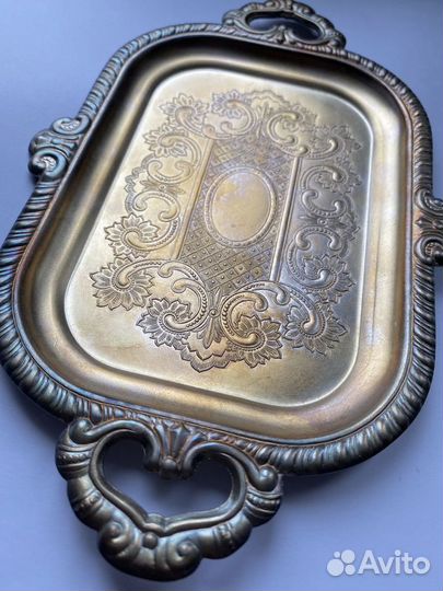 Поднос мельхиоровый