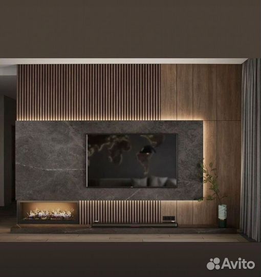 Тв зона со шкафами на заказ