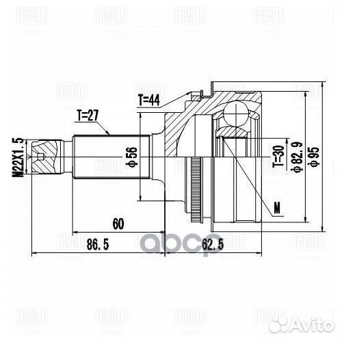 Шрус для а/м Subaru Forester SF (98) 2.0i (нар
