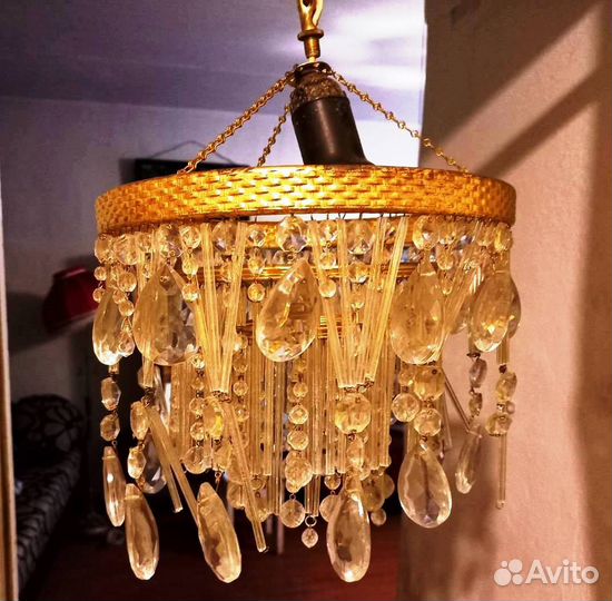 Люстра из горного хрусталя и бра СССР