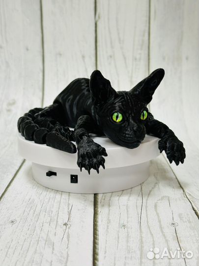 Подвижный кот сфинкс 3D 34 см