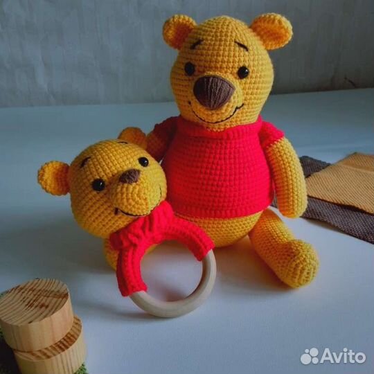 Винни пух игрушка и погремушка