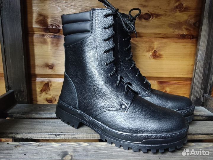 Берцы военные (нат.мех) омон Хром тэп