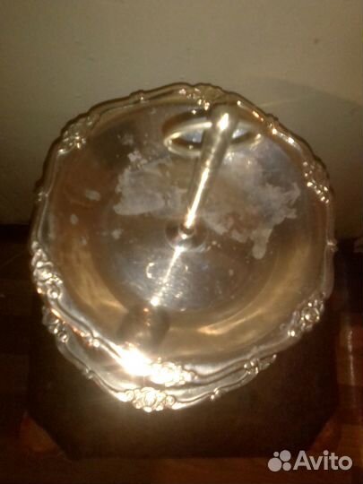 Салатник цветное стекло, фруктовница мельхиор