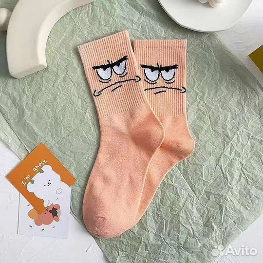 Носки высокие с принтом