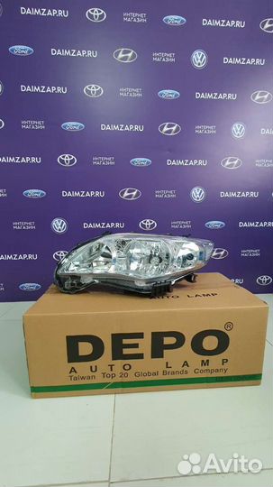 Фара на Короллу Е150 рестайлинг 2011 depo левая