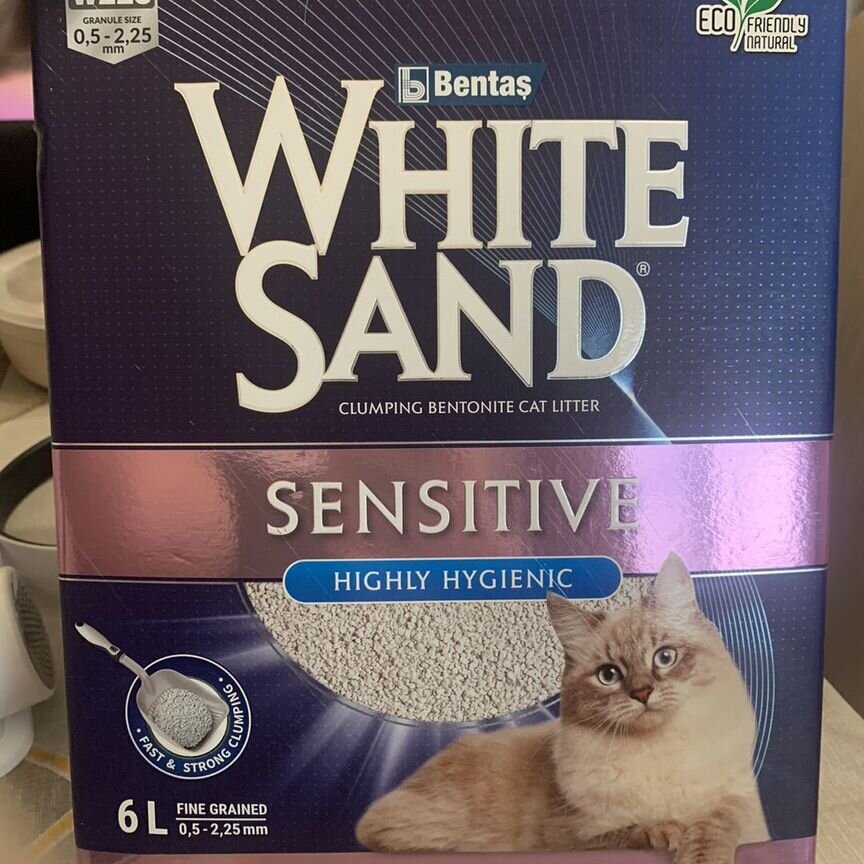 Комкующийся наполнитель White sand sensitive