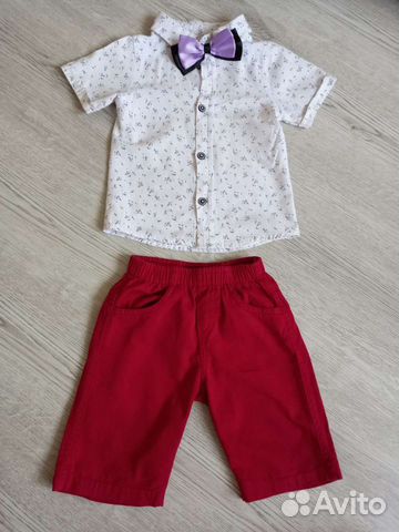 Рубашка и шорты нарядные для мальчика 2-3 лет