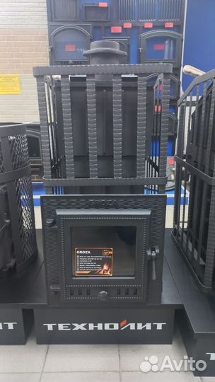 Чугунная печь для бани Гроза Ураган 24(М)