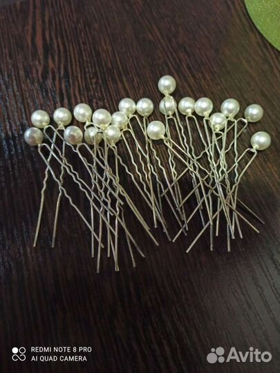 Шпилька для волос жемчуг