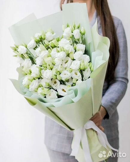 Белая эустома цветы букет опт