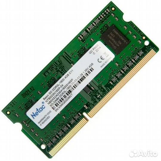 Оперативная память Netac 2 X 4 гб/8 гб DDR3L 1600