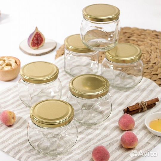 Набор банок стеклянных с крышкой «Квадро», 6 шт, 3
