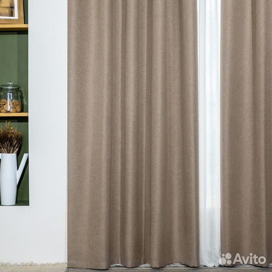 Портьеры блэкаут Массимо Песочный шторы