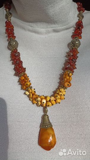Янтарные бусы натуральные