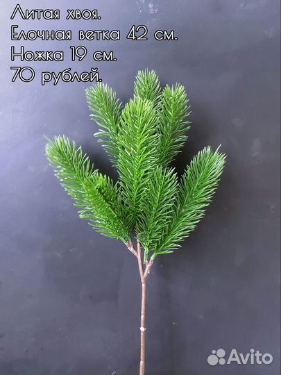 Искусственные елочные ветки и новогодний декор