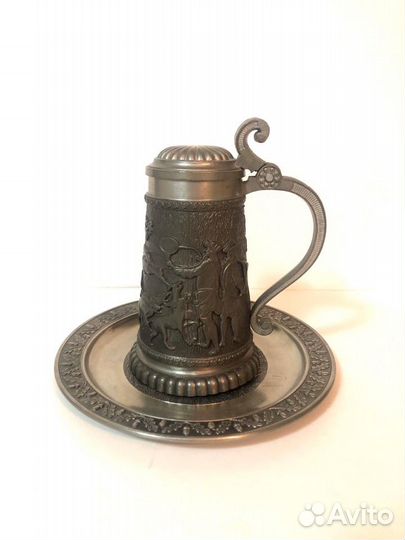 Старинная пивная кружка «Охота»